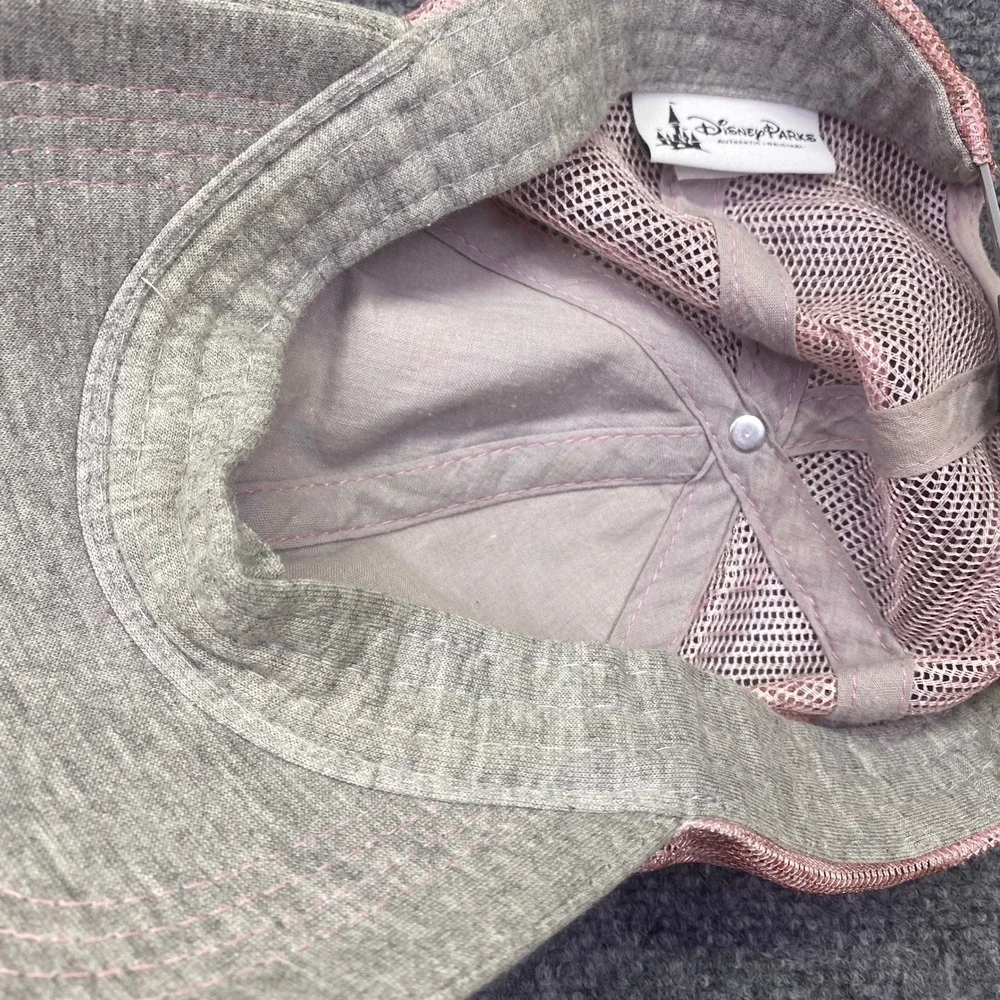 Disney Parks I'd Rather Be Sleeping Pink Gray Mesh Trucker Snapback Hat 17244
